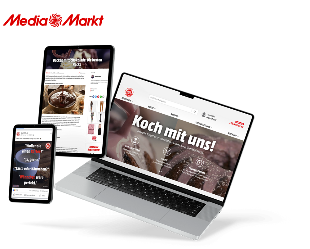 Koch mit Webseite und Facebook Kanal (Kunde Media Markt)